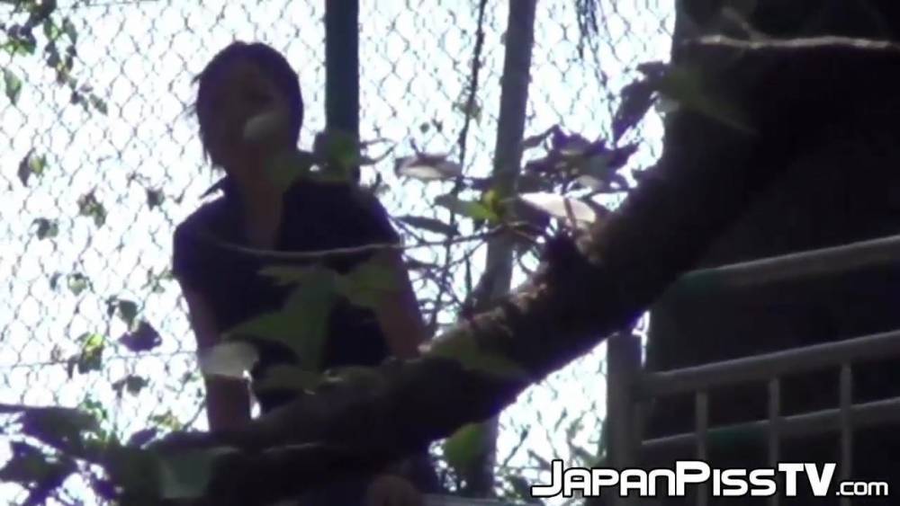 Delectable Japanese peeing outside on beautiful summer day - xhamster.com - Japan