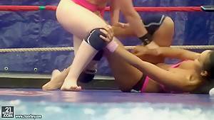 Lioness and Ionella wrestle in a sexy fashion - hdzog.com