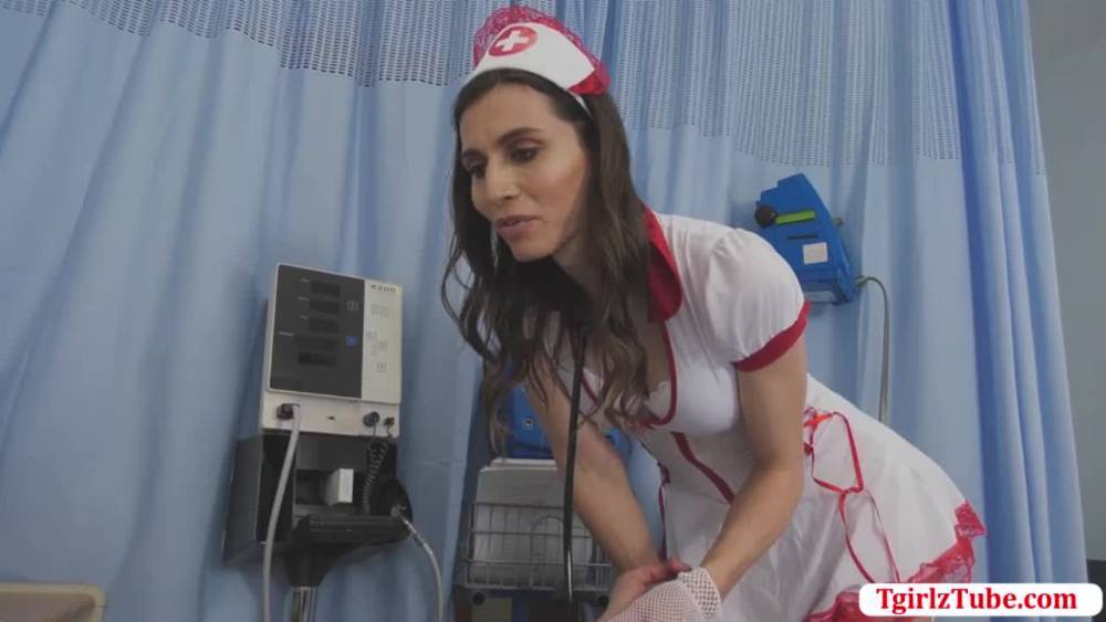 Sexy trans Nurse Korra Del Rio sucks and rides patients hard cock - fetishpapa.com