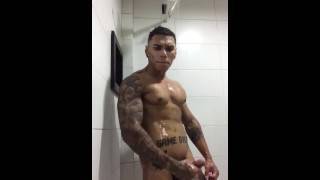 Hot Tattooed Latino Guy Showers & Jerks Off - pornhub.com
