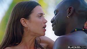 Fit brunette is having interracial sex on the beach with a handsome, black guy she likes - hdzog.com