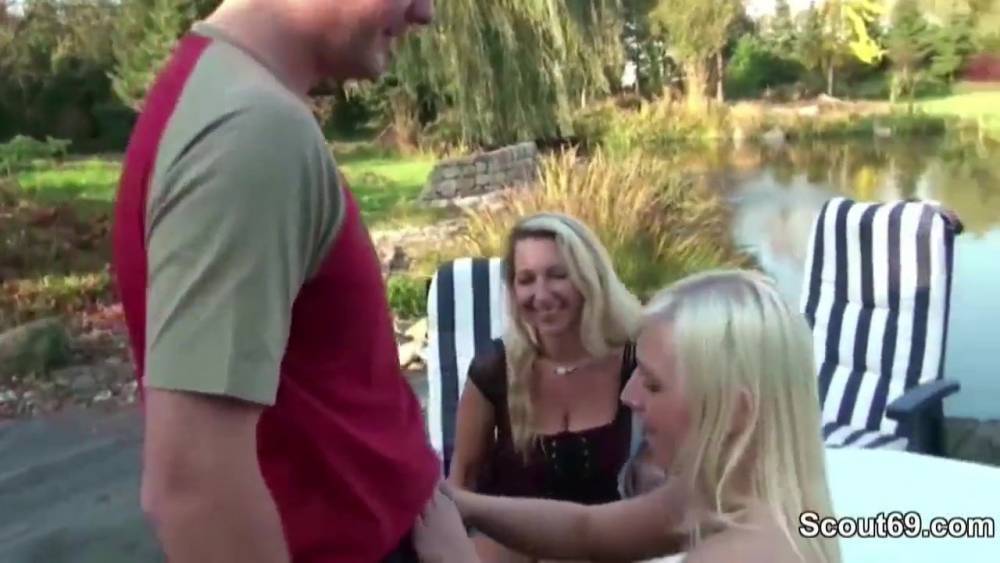 German mom and daughter seduce stranger to fuck outdoor - xhamster.com - Germany