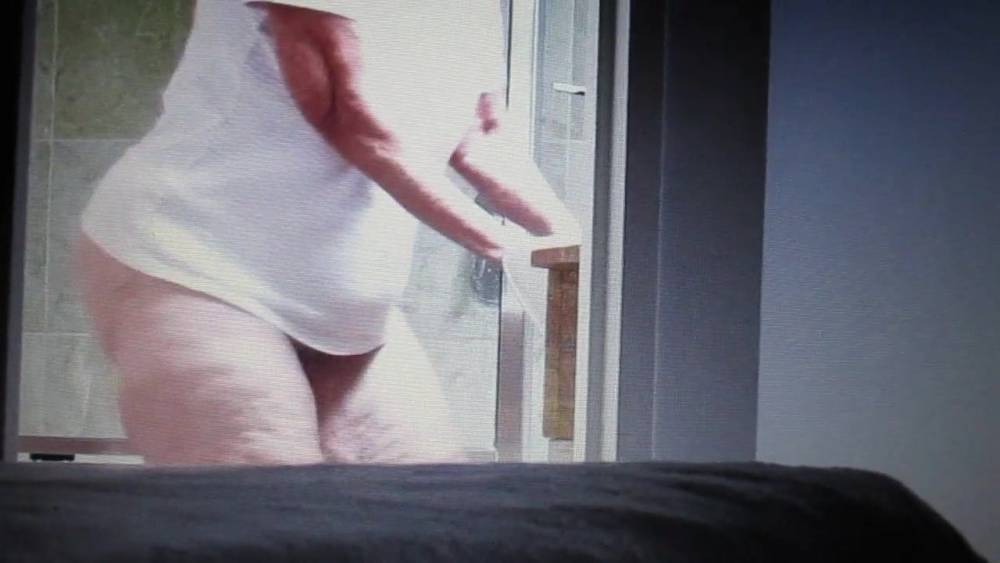Mature BBW wife undressing before shower. - xh.video