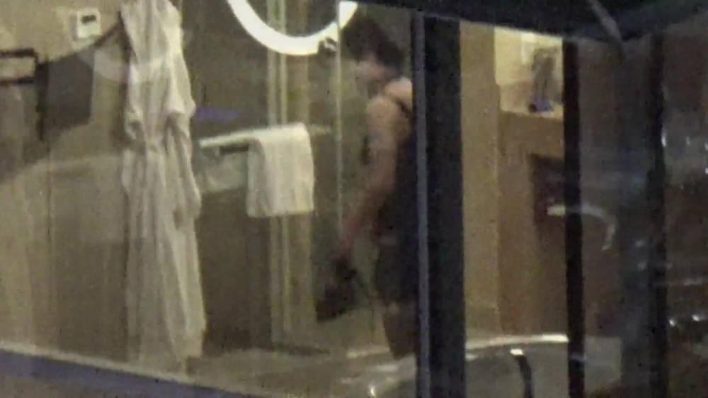 Hotel window voyeur (non-nude) -- woman in lingerie - xh.video