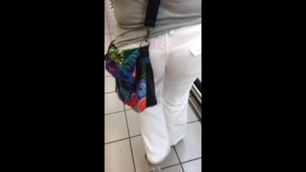 candid pawg see through white pants thong in the mall - xh.video