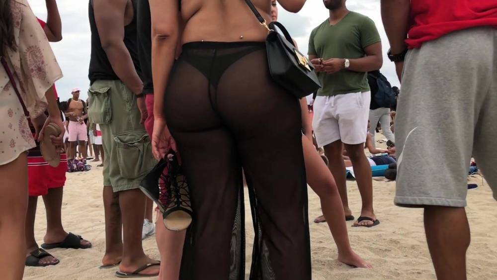 Sexy sheer pants booty in thong - xh.video