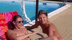Gina Gerson - Spoiled teen brunette, Gina Gerson and Stefanie Moon are often masturbating by the swimming pool - hdzog.com