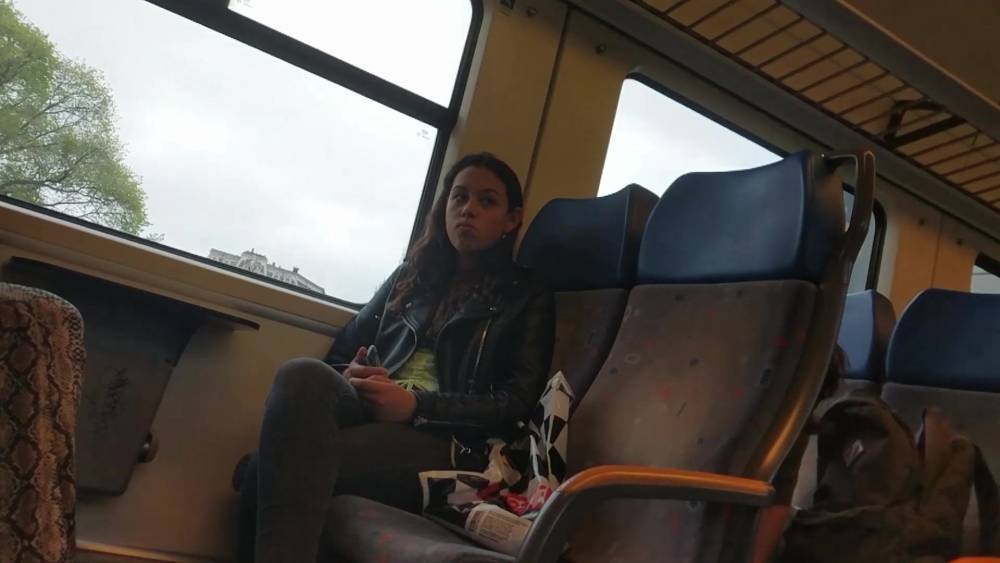 2 young teens watch my erection in the train and giggle - xhamster.com