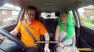 Horny babe with green hair, Madison Phoenix likes to suck cock and get fucked in the car - hdzog.com
