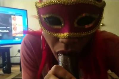 Masked Ebony Chick Swallow After Blowjob - icpvid.com