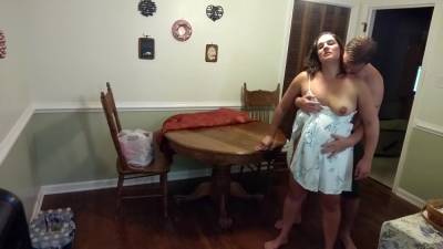 Sexy Milf In A Sundress Gets Fucked And Creampied On The Dining Table - hclips.com