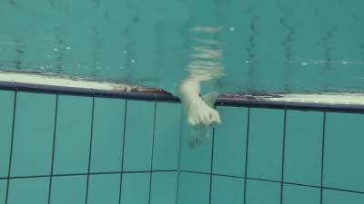 Katya Okuneva Strips In Her Red Lingerie Underwater - hclips.com