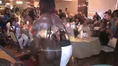 Handsome, black guy is working as a stripper in a local night club and often fucking girls - sunporno.com