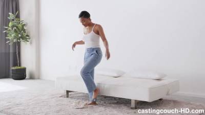 Ebony babe with short hair and big boobs is riding a rock hard dick after sucking it - sunporno.com