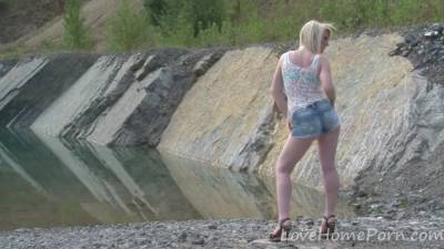 Hot Blonde With Big Tits Enjoys The Lake - hclips.com