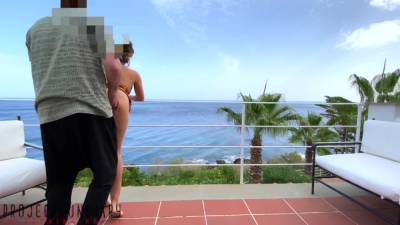 Summer Terrace People Watching - Risky Public Outdoor Sex Close To The Neighbors - hclips.com