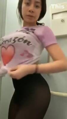 Teen Shows Her Big Titties On A Flight - hclips.com