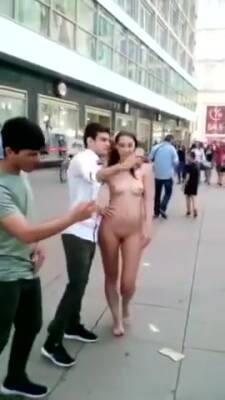 Girl Lost A Bet Has To Go Naked Through The City - hclips.com