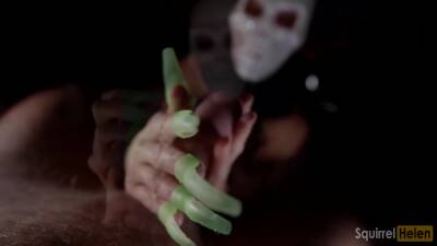 Wife In Death Mask Jerks Off Dick To Lover Halloween Party - hclips.com