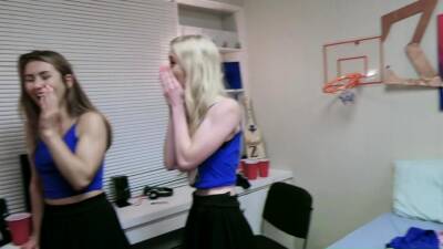 Blonde teen and bffs blowjob and get fucked by two big cocks - icpvid.com