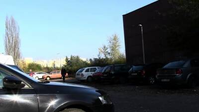 Squatting Between Parked Cars To Piss In Public - nvdvid.com