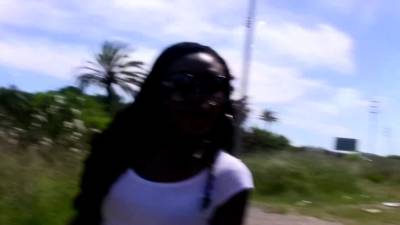 French petite ebony teen at amateur outdoor sex cum swallow - icpvid.com - France