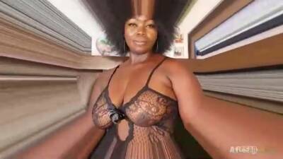 Voluptuous Ebony woman in erotic bodystocking is cheating on her partner and enjoying it a lot - sunporno.com