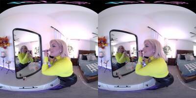 Busty Blonde - Busty blonde gets off with her toy in VR - txxx.com