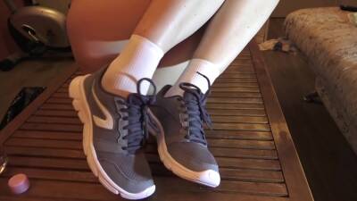 A Girl In New Sneakers Masturbates Her Pussy - hclips.com
