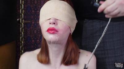 Blindfolded redhead slavegirl gagging cock - txxx.com