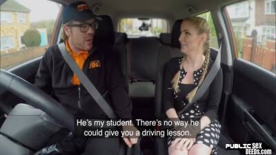Georgie Lyall - Georgie Lyall And Ryan Ryder - Angry Brit Riding Driving Instructor In Car - upornia.com - Britain