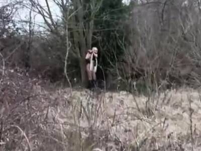 Sexy Blonde MILF get facial in woods - nvdvid.com