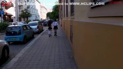 Having Fun With 2 Stranger Girls That Come Back From School - hclips.com