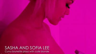 Sasha - Sofia - Lesbea Big tits lesbian Sofia Lee and hot blonde Sasha - drtuber.com