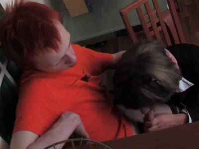 Redhead lad drills cute crossdresser - tubous.com