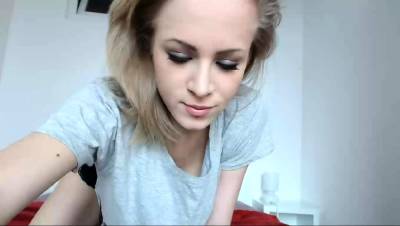 Blonde teen babe drinking wine and stripping chat on webcam - drtvid.com