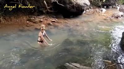 Angel - Angel Fowler Taking Shower In Mountains - hclips.com