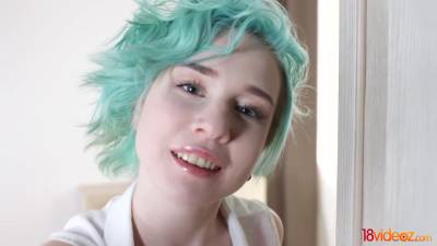 Alice - Alice Klay - Blue-haired Teeny Anal Debut - hotmovs.com