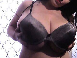 Big Busty Lovely Lilith Bouncing In Several Smaller Bras - theyarehuge.com