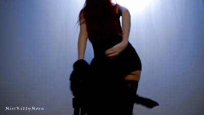 Kitty Moon In Black Mini Dress - Redhead Dancing Upskirt Teasing And Masturbation - voyeurhit.com