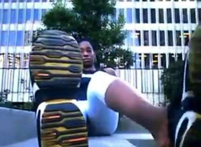 West Indies Negress shows her Big Black Feet and Soles - drtvid.com