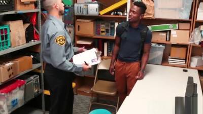 Security Officer Destroys A Young Ebony Shoplifters Ass - hotmovs.com
