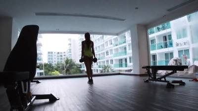 Asian teen GF gym workout and sex after - drtvid.com - Thailand
