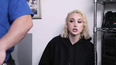 Blonde In The Office Does Blowjob And Vaginal Sex With The Guard - hotmovs.com