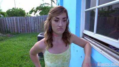 Hot Teen Kat Gets Caught Sneaking Around The Back Yard With Kat Monroe - hotmovs.com