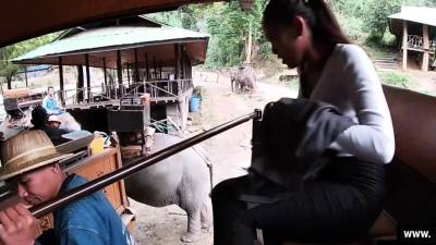Elephant ride in Thailand with two teens - drtvid.com - Thailand