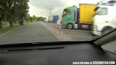 Real WHORE Picked up Between Trucks and Get Paid for Sex - sexu.com