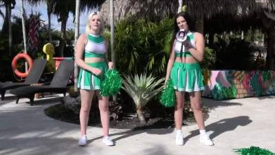 Three cheerleaders seducing the judge to secure a win - drtvid.com