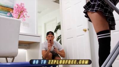 Lulu Chu - Brazzers - Lulu Chu catches her roomie zac wild observing her & makes him screw her until she cums - sexu.com