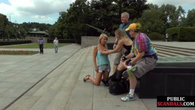 Public german slut humiliated and ass fucked pissed on - hotmovs.com - Germany